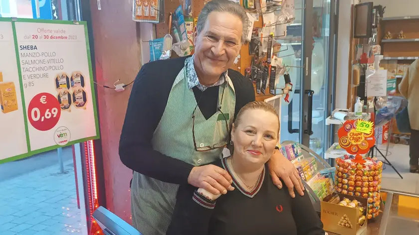 Franco Ardivel e Bianca del negozio di Ponte nelle Alpi