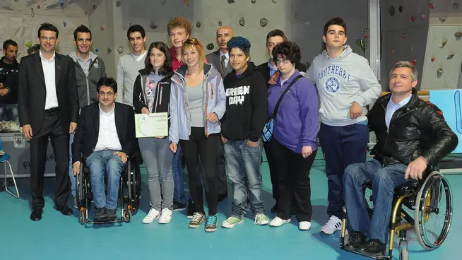 al palasport di longarone manifestazione sulla disabilità con la partecipazione di Luca Pancalli e la nazionale paraolimpionica di rugby